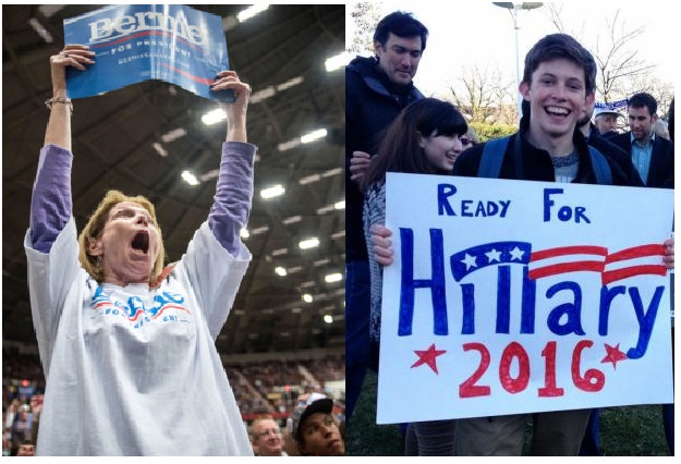 hillary and bernie supporters