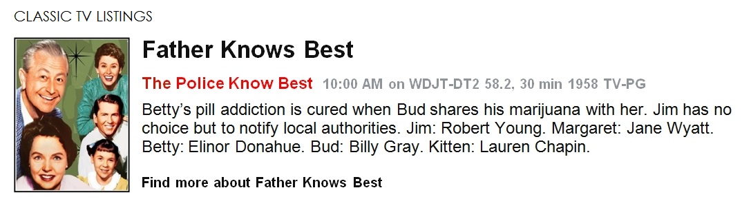 Classic TV Listings - Father Knows Best