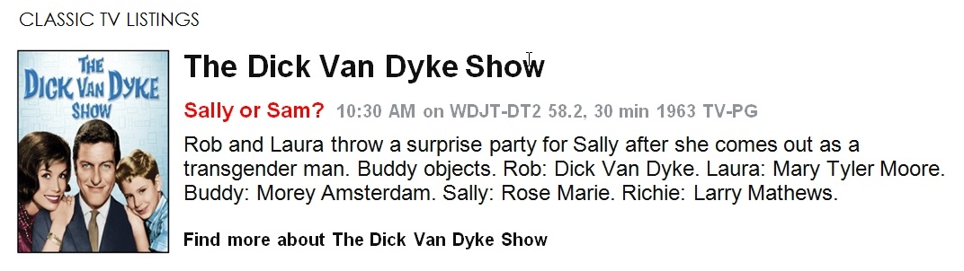 Classic TV Listings - The Dick Van Dyke Show